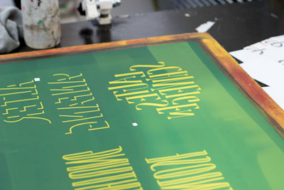 schriftstücke silk screen print lettering