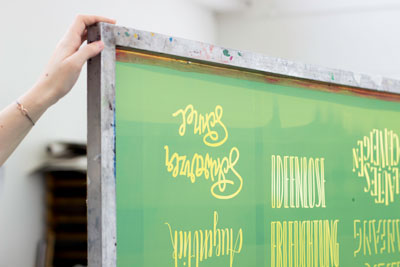 schriftstücke silk screen print lettering