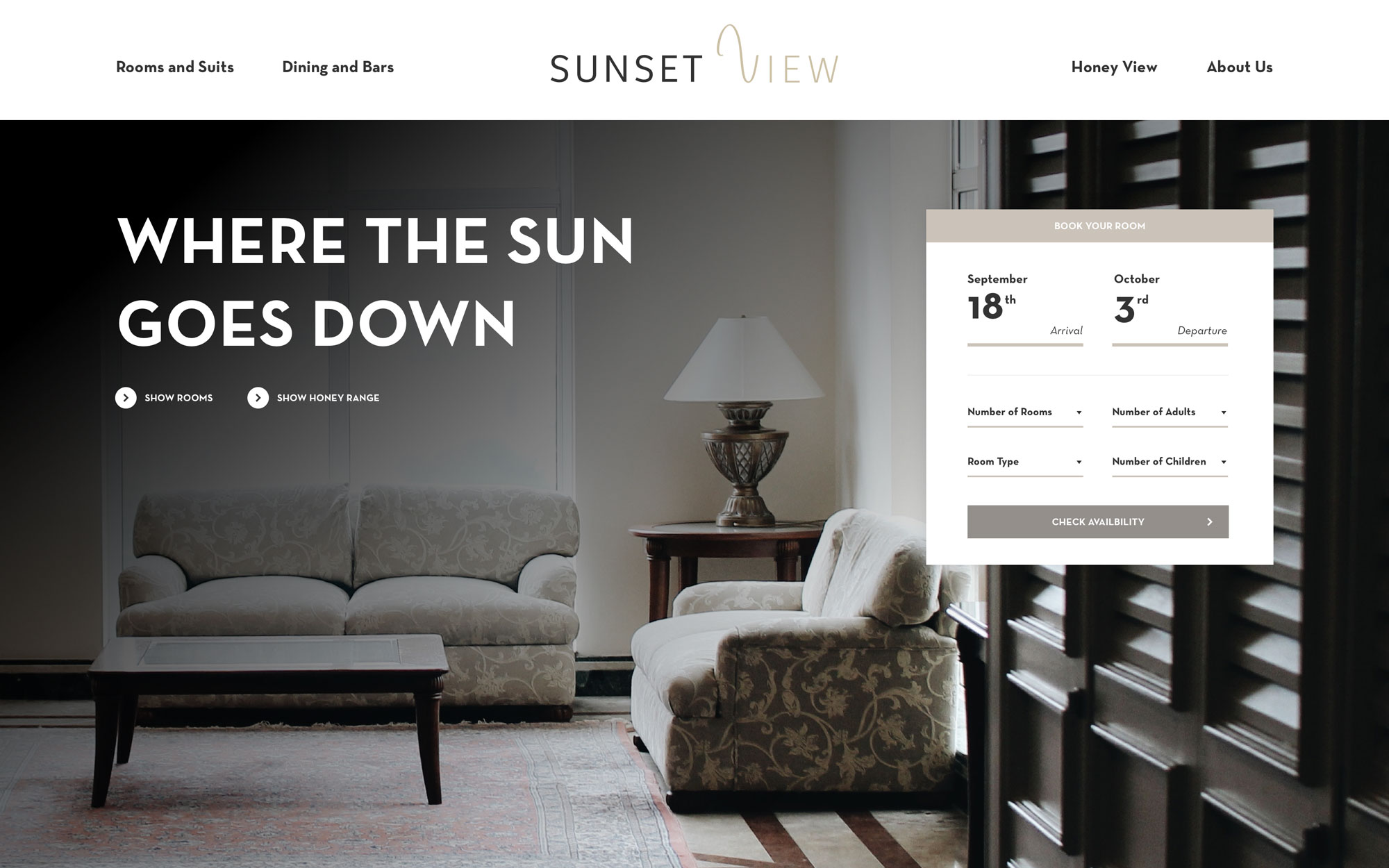 sunset view desktop webdesign